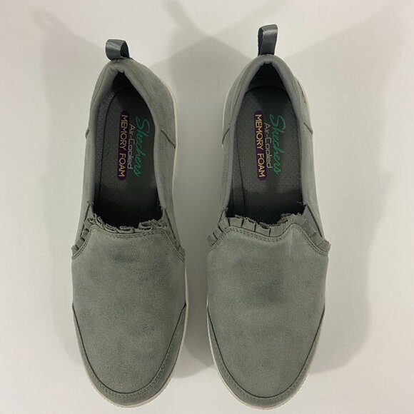 Skechers Women's Slip-on Classic Fit Shoes Air Cooled Memory Foam Grey Size 9 - Picture 4 of 12